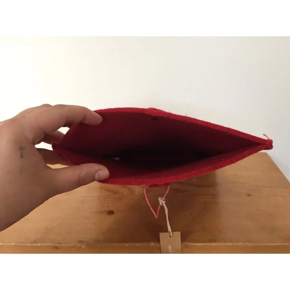 New NWT West Elm Red Felt Tablet Carrying Case iPad Holder Sleeve Folio Pouch